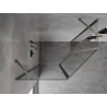 Mexen Mist cabine de douche pentagonale asymétrique à porte battante 100 x 90 cm transparent gris canon brossé