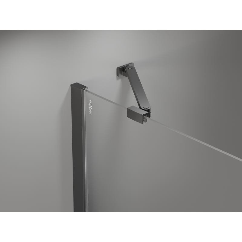 Mexen Mist cabine de douche pentagonale pivotante 80 x 80 cm, transparent, métal gun - 8A8-080-080-95-00