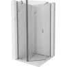 Mexen Mist cabine de douche pentagonale pivotante 80 x 80 cm, transparent, métal gun - 8A8-080-080-95-00