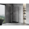 Mexen Mist cabine de douche pentagonale pivotante 80 x 80 cm, transparent, métal gun - 8A8-080-080-95-00