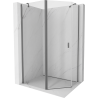 Mexen Mist cabine de douche pentagonale asymétrique à charnière 90 x 80 cm, transparent, métal canon - 8A8-090-080-95-00
