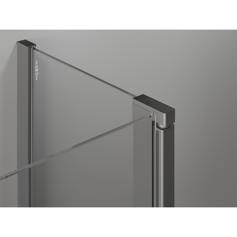 Mexen Mist cabine de douche pentagonale pivotante 100 x 100 cm, transparente, gun metal - 8A8-100-100-95-00