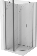 Mexen Mist cabine de douche pentagonale pivotante 100 x 100 cm, transparente, gun metal - 8A8-100-100-95-00