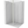 Mexen Mist cabine de douche pentagonale asymétrique pivotante 90 x 80 cm, transparent, nickel brossé - 8A8-090-080-97-00