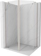 Mexen Mist cabine de douche pentagonale asymétrique pivotante 90 x 80 cm, transparent, nickel brossé - 8A8-090-080-97-00