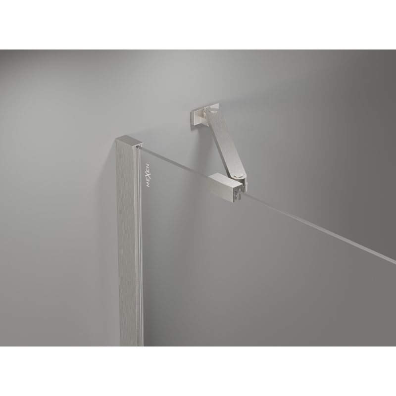 Mexen Mist cabine de douche pentagonale asymétrique pivotante 80 x 90 cm, transparent, nickel brossé - 8A8-080-090-97-00