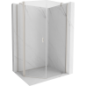 Mexen Mist cabine de douche pentagonale asymétrique pivotante 80 x 90 cm, transparent, nickel brossé - 8A8-080-090-97-00