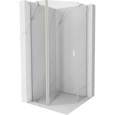 Mexen Mist cabine de douche pentagonale pivotante 90 x 90 cm, transparent, nickel brossé - 8A8-090-090-97-00