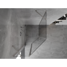 Mexen Mist cabine de douche pentagonale asymétrique pivotante 90 x 100 cm, transparent, nickel brossé - 8A8-090-100-97-00