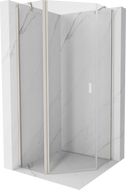 Mexen Mist cabine de douche pentagonale pivotante 100 x 100 cm, transparente, nickel brossé - 8A8-100-100-97-00