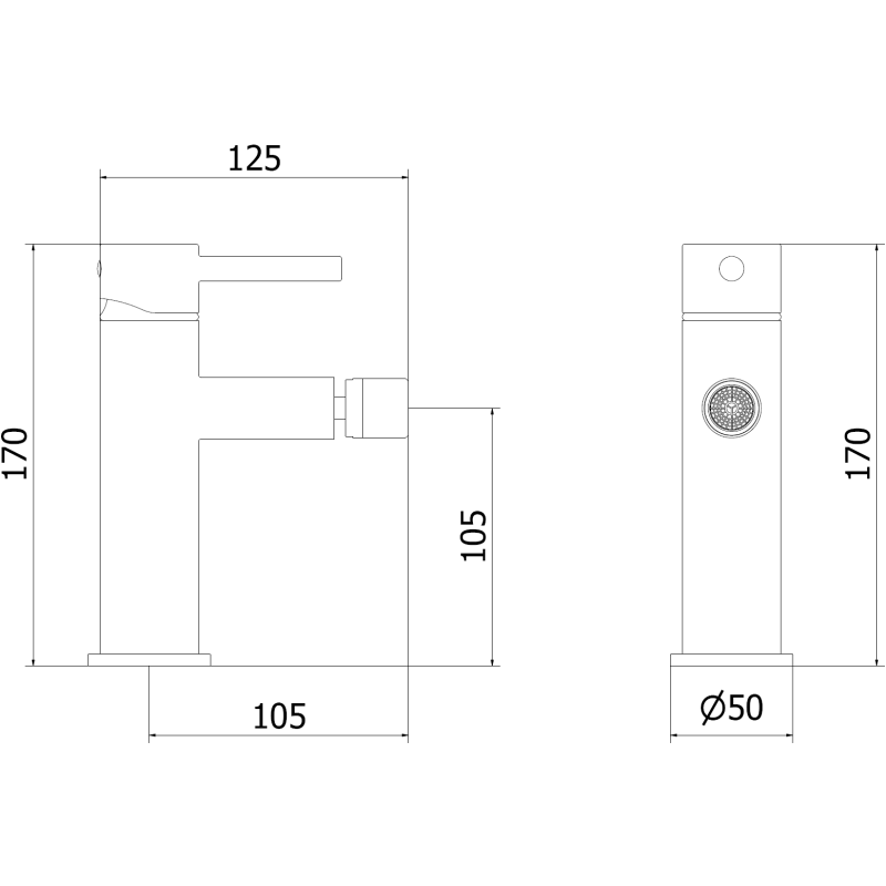 Mexen Elba robinet de bidet blanc - 74120-20