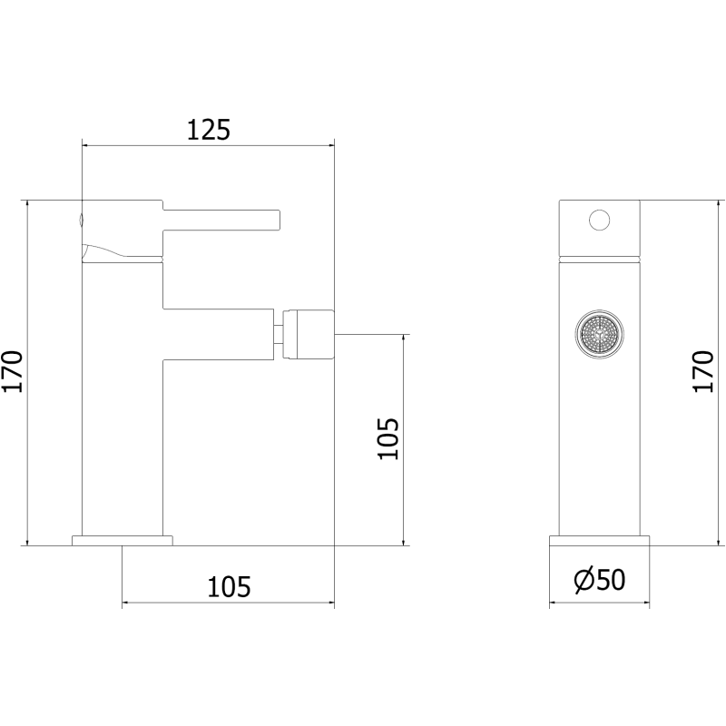 Mexen Elba robinet de bidet doré - 74120-50