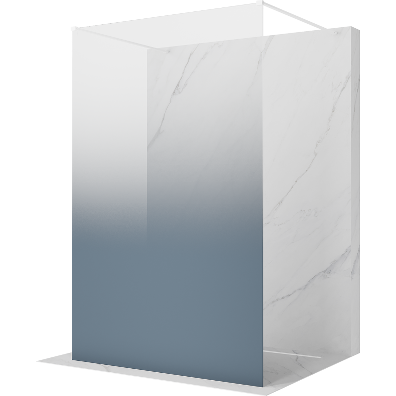 Mexen Kioto paroi de douche autonome 120 x 200 cm, ombre bleue 8 mm, blanc - 800-120-002-20-46