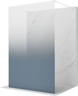 Mexen Kioto paroi de douche autoportante 130 x 200 cm, ombre bleue 8 mm, blanche - 800-130-002-20-46