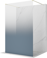 Mexen Kioto paroi de douche autoportante 130 x 200 cm, ombre bleu 8 mm, or - 800-130-002-50-46