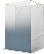 Mexen Kioto paroi de douche autoportante 140 x 200 cm, ombre bleue 8 mm, or brossé - 800-140-002-55-46