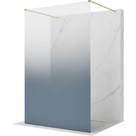 Mexen Kioto paroi de douche autoportante 150 x 200 cm, ombrée bleue 8 mm, or brossé - 800-150-002-55-46