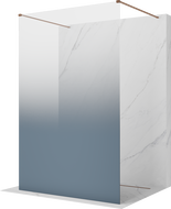 Mexen Kioto paroi de douche autoportante 140 x 200 cm, ombre bleue 8 mm, cuivre brossé - 800-140-002-65-46