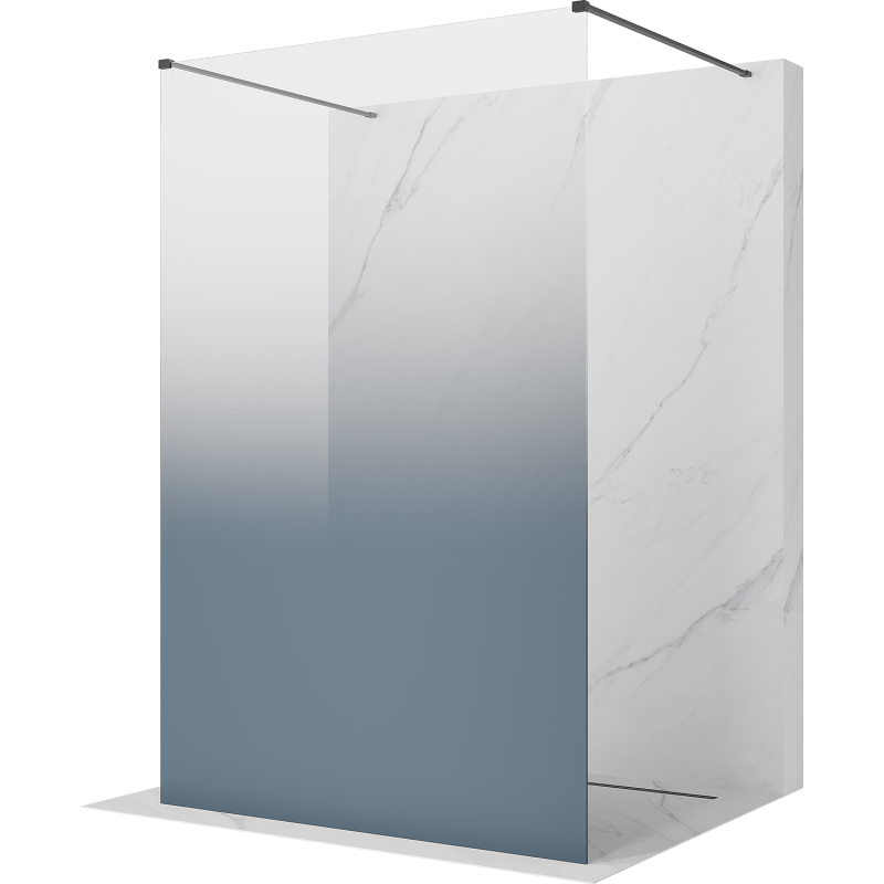 Mexen Kioto paroi de douche autoportante 110 x 200 cm, ombre bleue 8 mm, gun gris brossé - 800-110-002-66-46