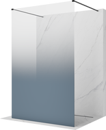 Mexen Kioto paroi de douche autoportante 150 x 200 cm, ombré bleu 8 mm, noir - 800-150-002-70-46