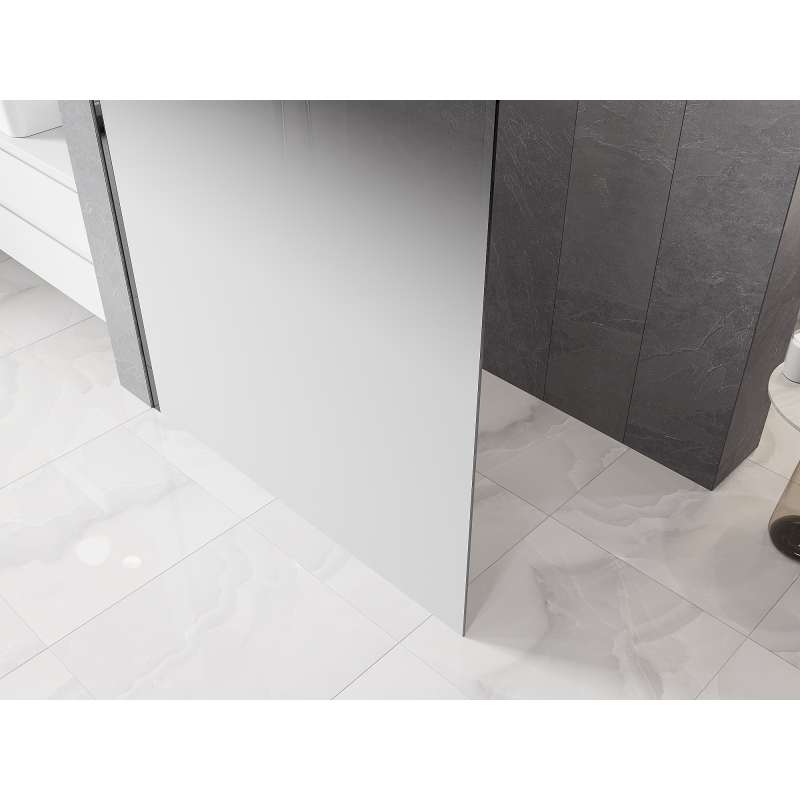 Mexen Kioto paroi de douche Walk-in 150 x 200 cm, ombré blanc 8 mm, chrome - 800-150-101-01-86