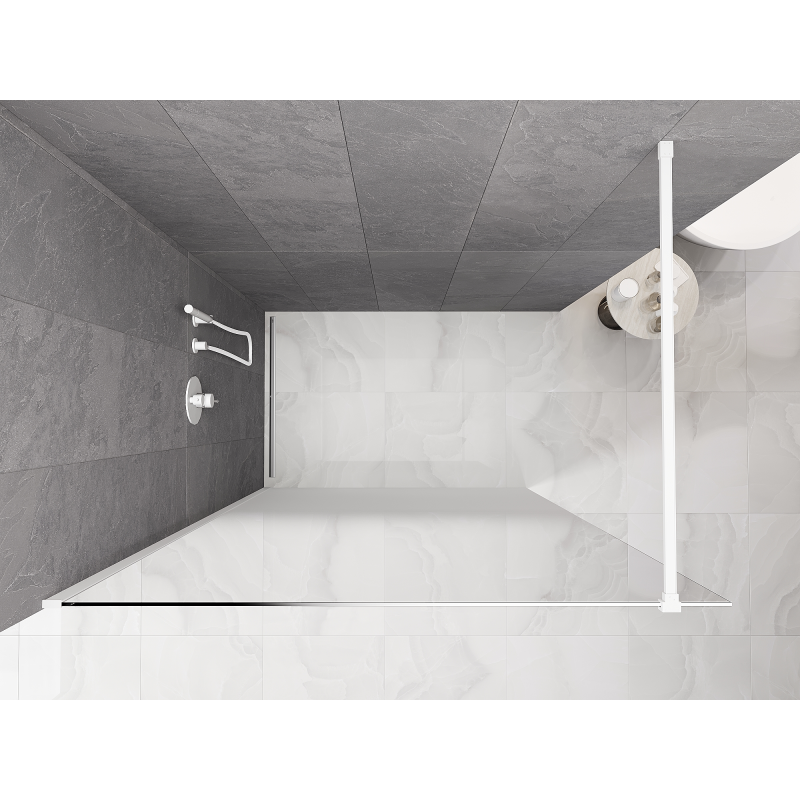 Mexen Kioto paroi de douche Walk-in 110 x 200 cm, ombre blanche 8 mm, blanche - 800-110-101-20-86