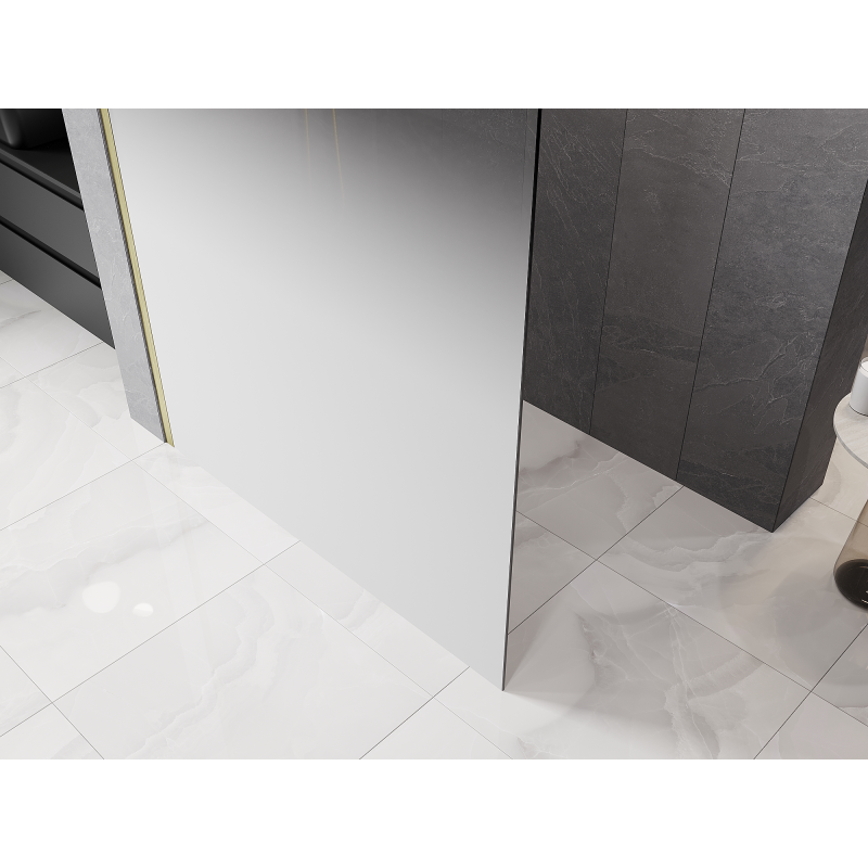 Mexen Kioto Paroi de douche Walk-in 130 x 200 cm, ombre blanche 8 mm, or brossé - 800-130-101-55-86
