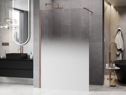 Mexen Kioto paroi de douche Walk-in 110 x 200 cm, ombrée blanche 8 mm, cuivre brossé - 800-110-101-65-86