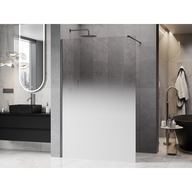 Mexen Kioto paroi de douche Walk-in 120 x 200 cm, ombre blanc 8 mm, gun metal - 800-120-101-95-86