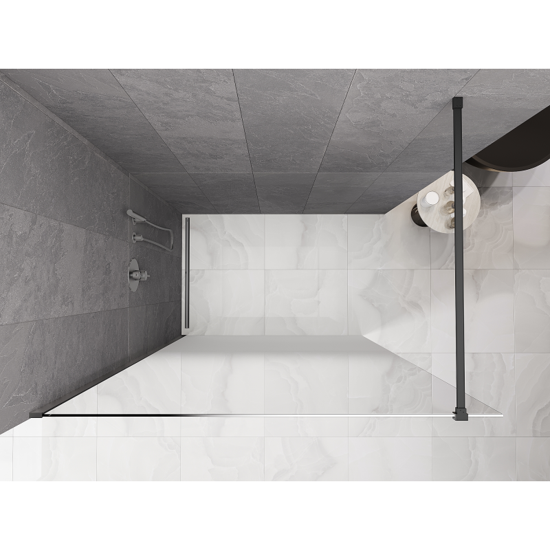 Mexen Kioto paroi de douche Walk-in 110 x 200 cm, ombre blanc 8 mm, métal gris - 800-110-101-95-86
