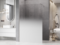 Mexen Kioto paroi de douche Walk-in 80 x 200 cm, ombre blanche 8 mm, nickel brossé - 800-080-101-97-86