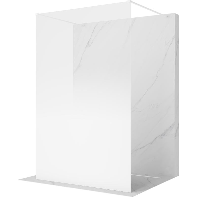 Mexen Kioto paroi de douche autoportante 130 x 200 cm, ombre blanc 8 mm, blanc - 800-130-002-20-86