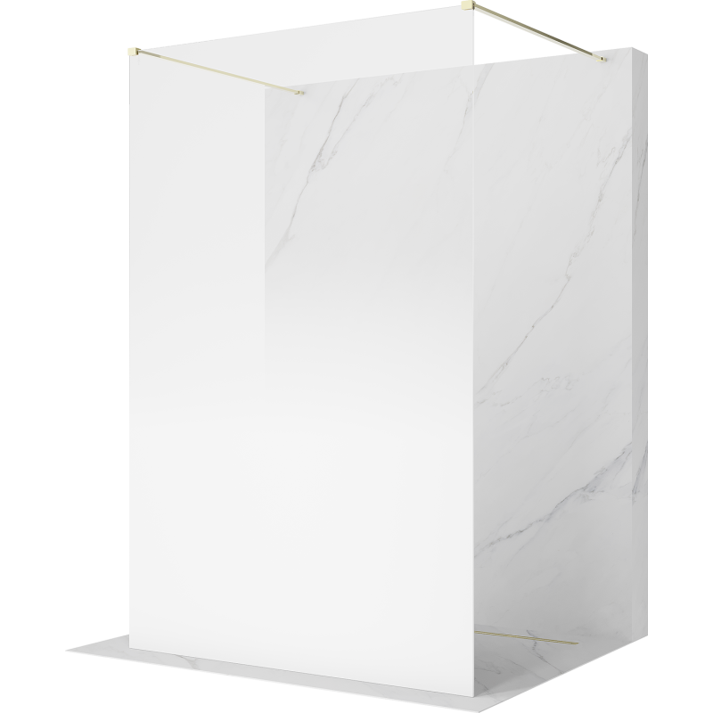 Mexen Kioto paroi de douche autoportante 130 x 200 cm, ombre blanche 8 mm, or - 800-130-002-50-86