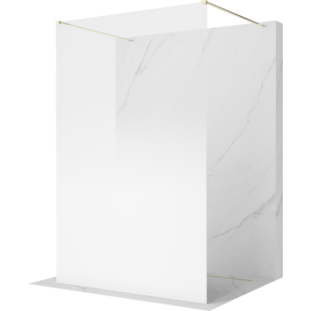 Mexen Kioto paroi de douche autoportante 150 x 200 cm, ombrée blanche 8 mm, dorée - 800-150-002-50-86