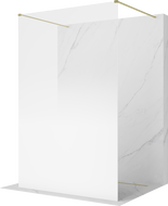 Mexen Kioto paroi de douche autoportante 110 x 200 cm, ombre blanche 8 mm, or brossé - 800-110-002-55-86