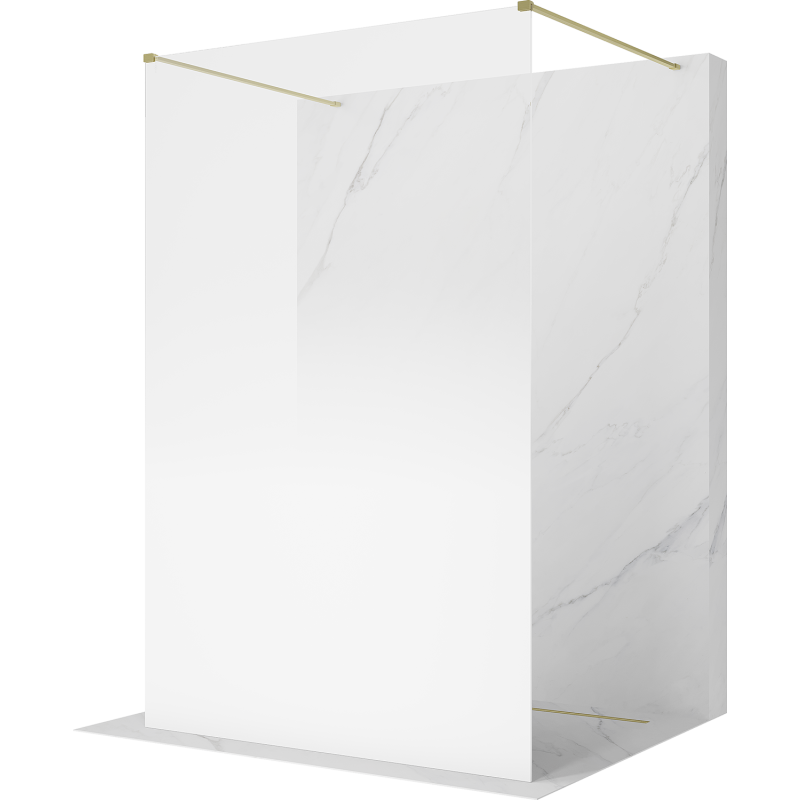 Mexen Kioto paroi de douche autoportante 140 x 200 cm, ombre blanc 8 mm, or brossé - 800-140-002-55-86