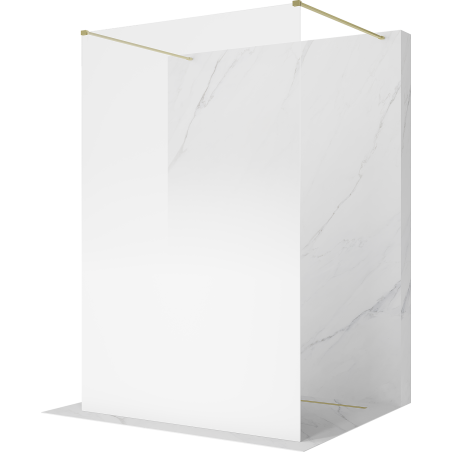 Mexen Kioto paroi de douche autoportante 140 x 200 cm, ombre blanc 8 mm, or brossé - 800-140-002-55-86