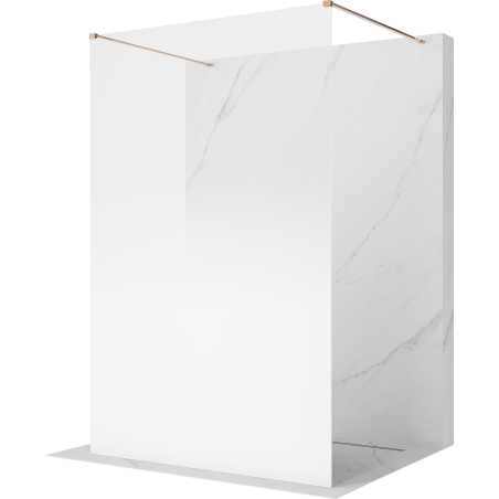 Mexen Kioto paroi de douche autoportante 110 x 200 cm, ombrée blanche 8 mm, or rose - 800-110-002-60-86