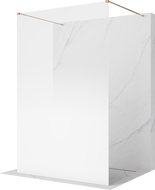 Mexen Kioto paroi de douche autoportante 110 x 200 cm, ombrée blanche 8 mm, or rose - 800-110-002-60-86