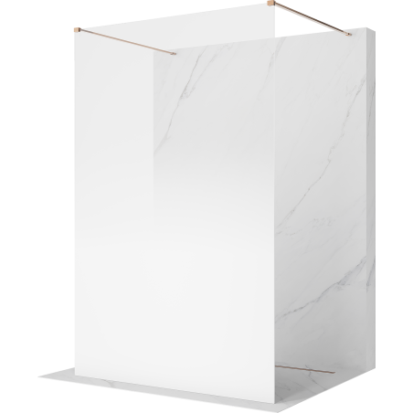 Mexen Kioto paroi de douche autoportante 120 x 200 cm, ombre blanc 8 mm, or rose - 800-120-002-60-86