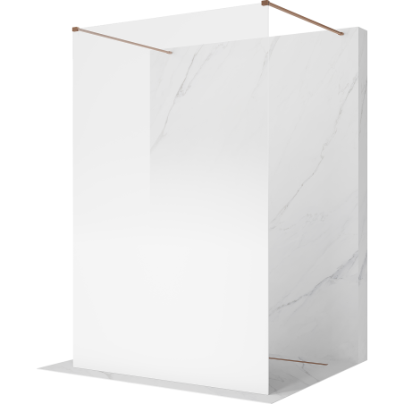 Mexen Kioto paroi de douche autoportante 130 x 200 cm, ombre blanche 8 mm, cuivre brossé - 800-130-002-65-86