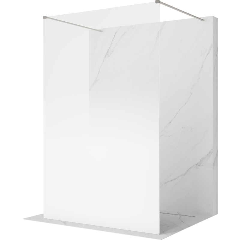 Mexen Kioto paroi de douche autoportante 100 x 200 cm, ombre blanche 8 mm, nickel brossé - 800-100-002-97-86