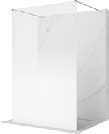 Mexen Kioto paroi de douche autoportante 130 x 200 cm, ombre blanche 8 mm, nickel brossé - 800-130-002-97-86