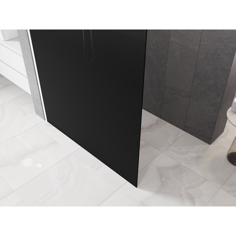 Mexen Kioto paroi de douche Walk-in 120 x 200 cm, ombré noir 8 mm, blanc - 800-120-101-20-76