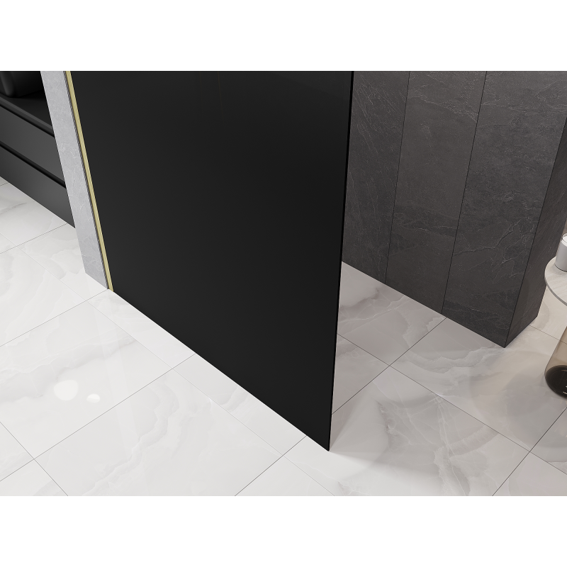 Mexen Kioto paroi de douche Walk-in 120 x 200 cm, ombre noire 8 mm, or brossé - 800-120-101-55-76