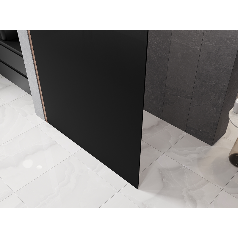 Mexen Kioto paroi de douche Walk-in 140 x 200 cm, ombre noire 8 mm, cuivre brossé - 800-140-101-65-76