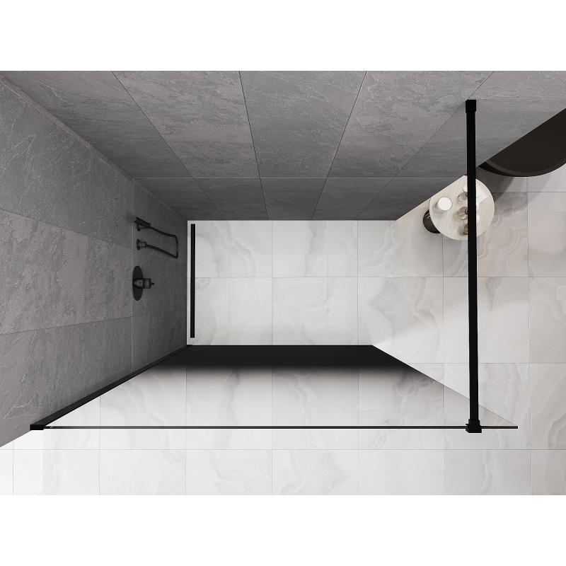 Mexen Kioto Paroi de douche Walk-in 120 x 200 cm, ombre noire 8 mm, noire - 800-120-101-70-76