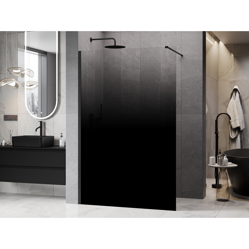 Mexen Kioto paroi de douche Walk-in 90 x 200 cm, ombre noir 8 mm, noir - 800-090-101-70-76