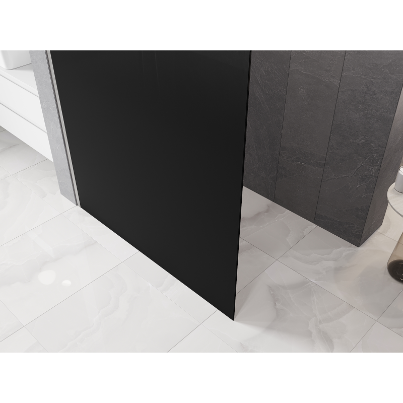 Mexen Kioto paroi de douche Walk-in 120 x 200 cm, ombre noir 8 mm, nickel brossé - 800-120-101-97-76