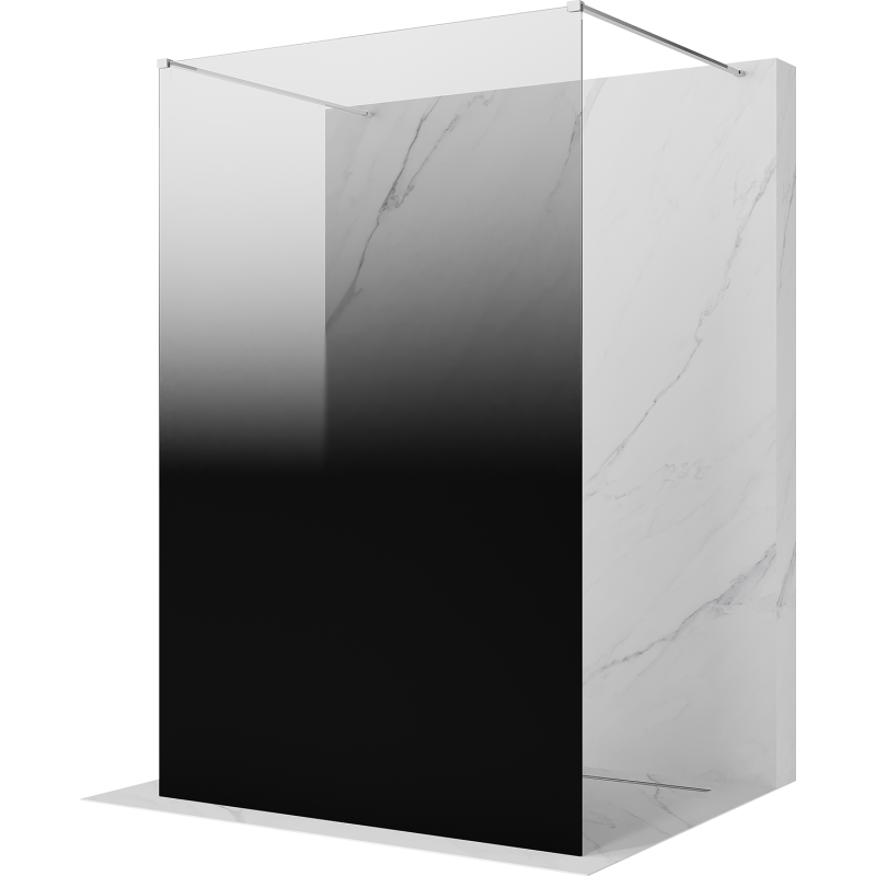 Mexen Kioto paroi de douche autoportante 150 x 200 cm, ombre noire 8 mm, chrome - 800-150-002-01-76